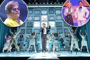 Photos of Elton John, Katie Brayben and christian Borle in Tammy Faye