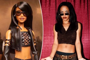 Aaliyah is now a new Barbie doll on what would have been her 46th birthday. Here, Aaliyah as Barbie on the left, a photo of the real Aaliyah on the right.