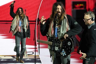 Billy Ray Cyrus reacts to Trump inauguration backlash. Here, Billy Ray Cyrus performing (left), a person fixing his guitar (right).