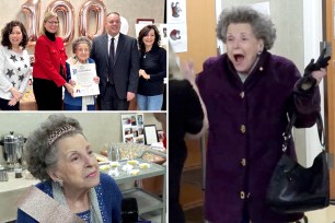 Josie Romano celebrating her 100th birthday