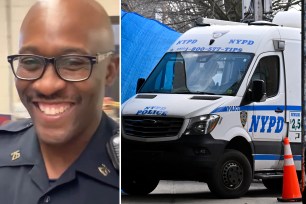 Officer Hector Dillon was off-duty when he appeared to have experienced a medical episode on West 120th Street near Adam Clayton Powell Jr. Blvd. around 11 a.m. and took a tumble, hitting his head, according to cops and sources.