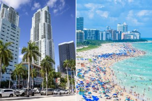 Miami skyline and South Beach photos