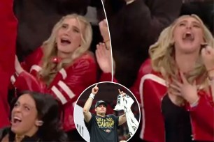 Will Howard's girlfriend was in tears when the Buckeyes quarterback connected with receiver Jeremiah Smith late in the fourth quarter to seal Ohio State's 34-23 victory over Notre Dame in the College Football Playoff national championship on Monday.