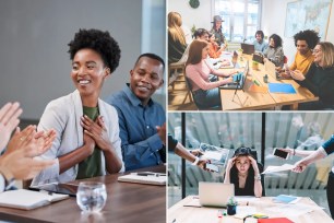 collage of workers 