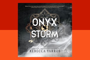 Book cover titled 'Onyx Storm'