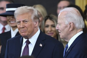 President Joe Biden and President-elect Donald Trump standing together in the Rotunda of the U.S. Capitol before the start of the 60th Presidential Inauguration, Jan. 20, 2025.